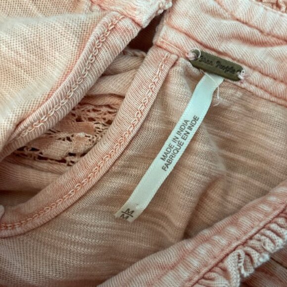 Free People Blouse Prairie Cottagecore Hippie Distressed Medium Like New $98 - Picture 13 of 13